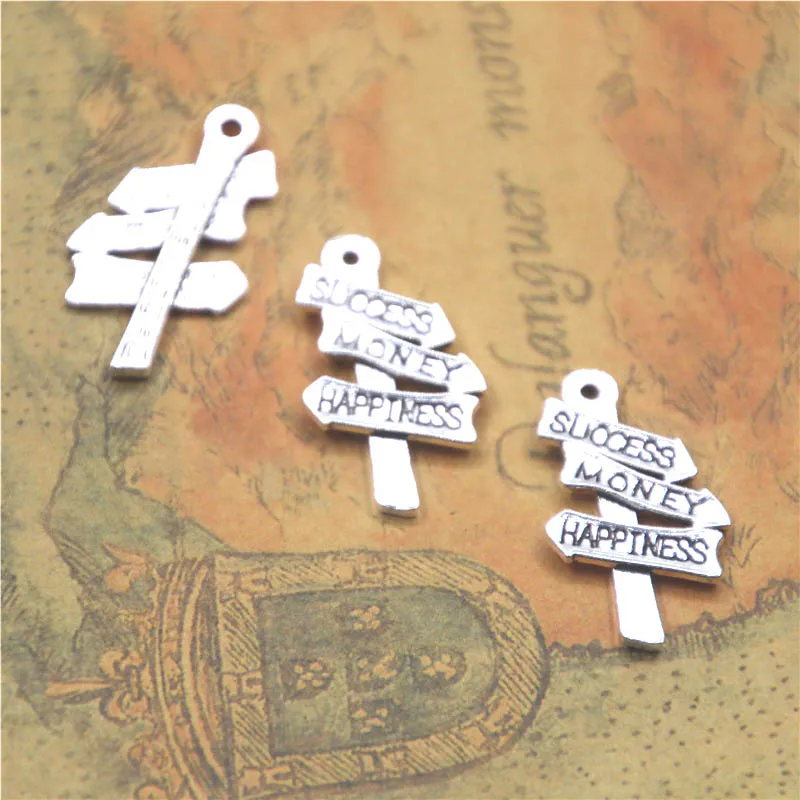 

15pcs/lot The sign charm Antique Tibetan silver Success and money or happiness choose Charms Pendant 13x17mm