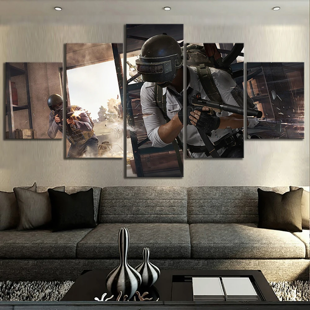 Картины на холсте настенное искусство украшение для дома 5 шт. игровой постер Pubg