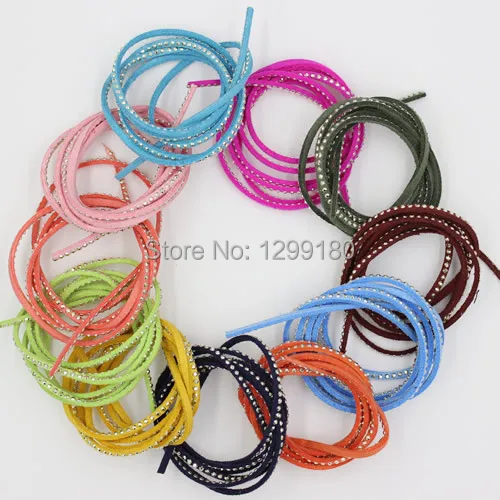 Модный плоский корейский бархатный шнур 3 мм со стразами для ожерелья аксессуары