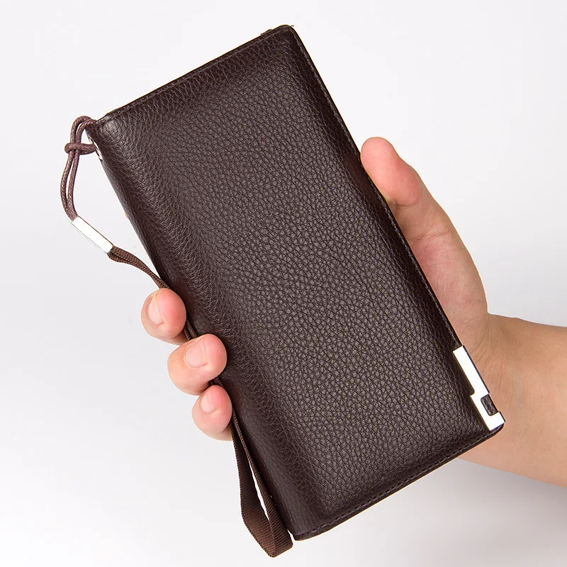 Новинка 2016 известный люксовый бренд Искусственная кожа длинные мужской бумажник