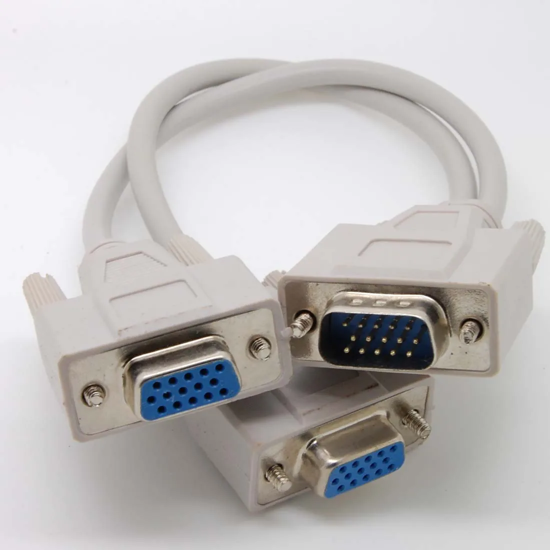 

VGA SVGA Male to 2 Dual Female Y Adapter Splitter Cable 15 Pin 2 VGA TO VGA NEW