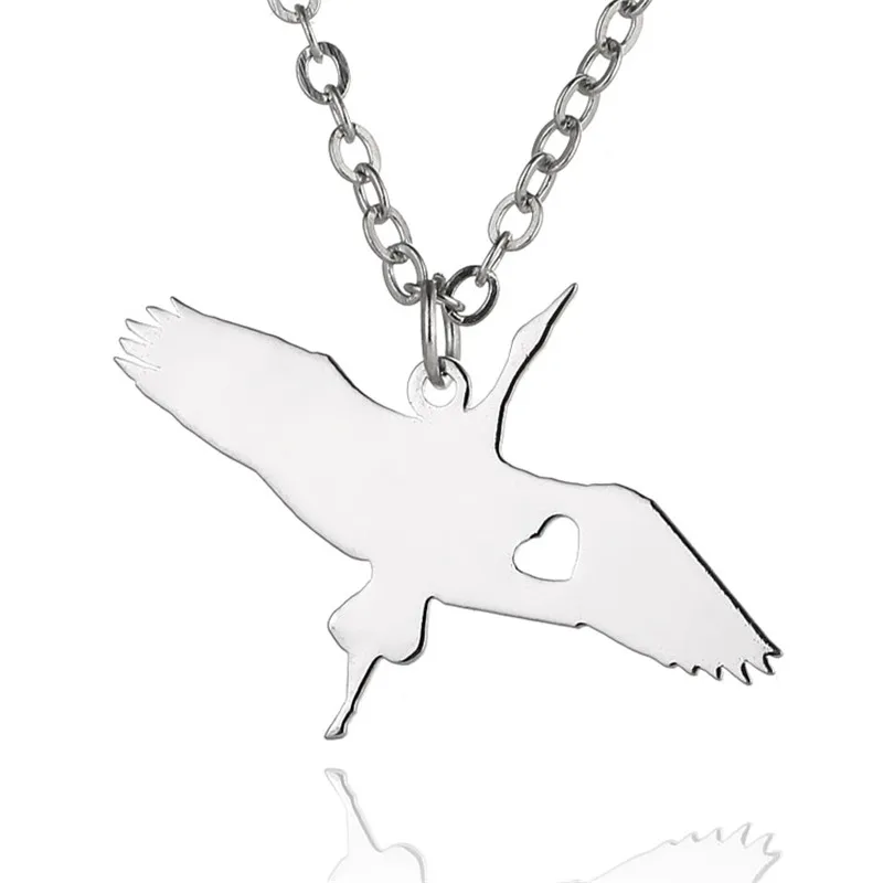 New Wild Goose Bird Charm Necklace Gold Color Silver Stainless Steel Swan Cygnus Pendant Women Jewellery | Украшения и аксессуары