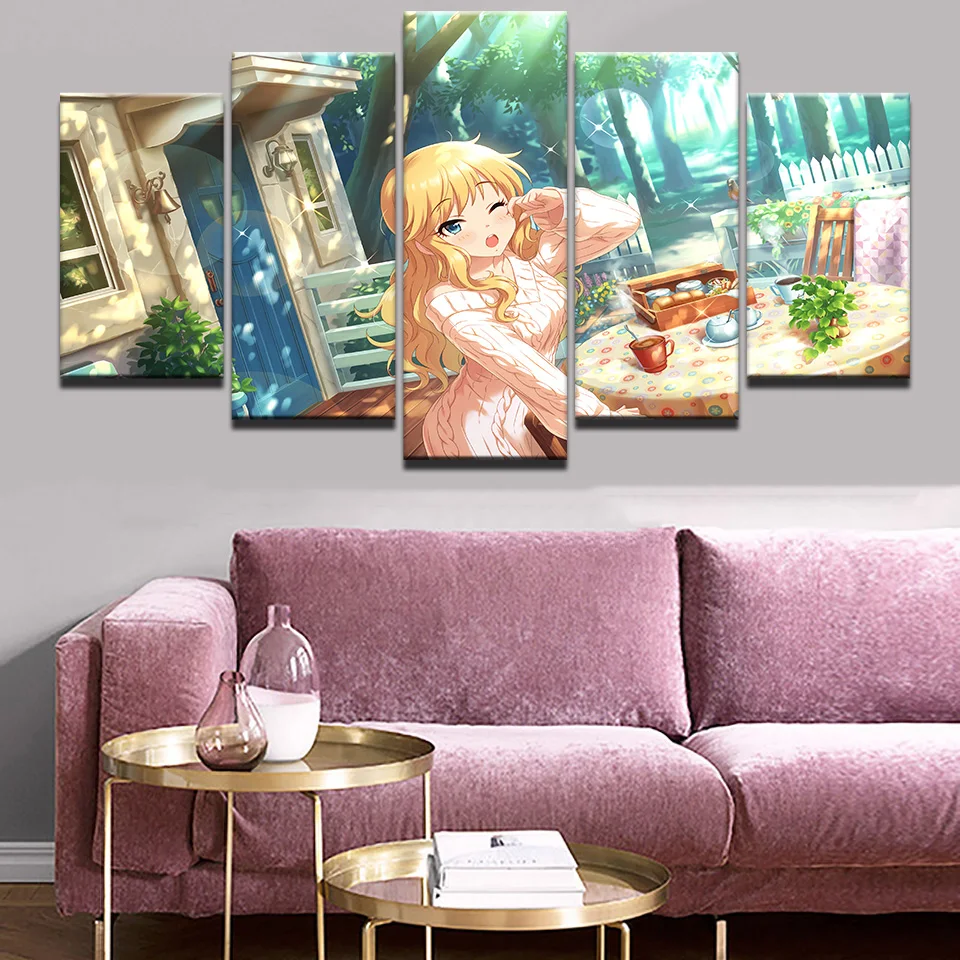 Модульная Wall Art принты партиями по 5 комплектов плакат Idolmster платье Золушки для