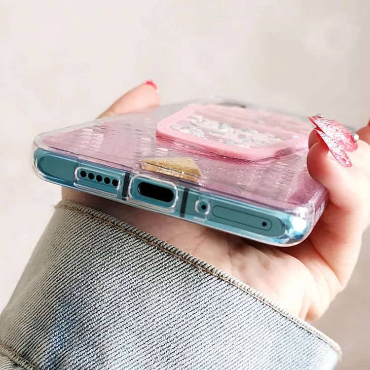 Case For Huawei P30 proP20 lite P10 P9 P8 P smart Plus selfie Cute Blingbling Ice Cream Glitter Quicksand Soft Back cover |
