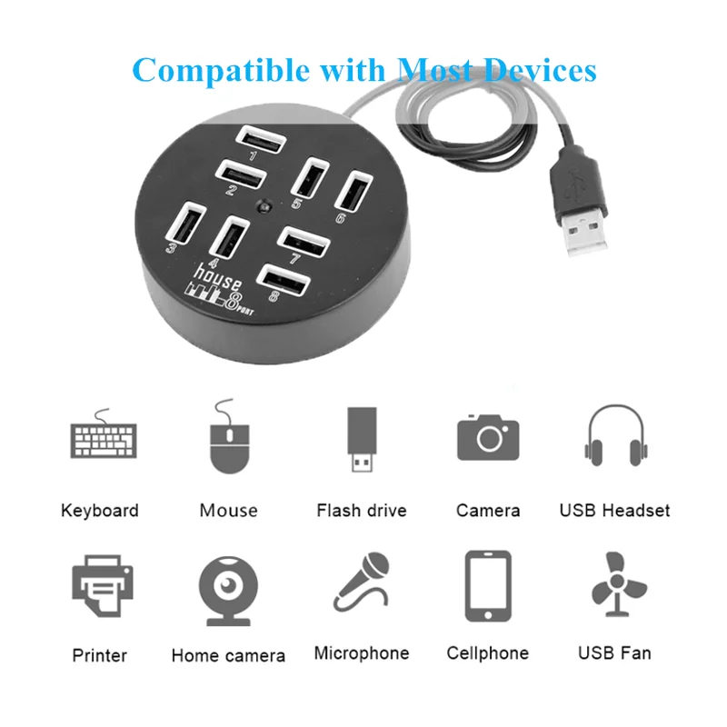 USB-концентратор BinFul 8 портов USB 2 0 OTG | Компьютеры и офис