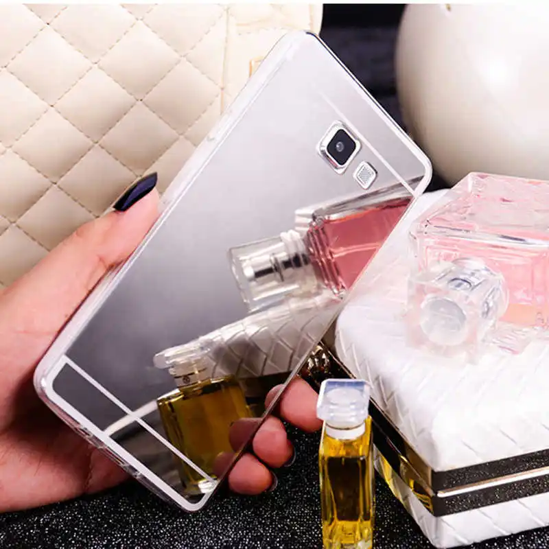 Покрытие мягкий чехол из ТПУ с зеркалом для Samusng Galaxy S3 A5 A7 A3 J3 J5 J7 J700F J710F Силиконовая задняя крышка цвета: золотистый, серебристый