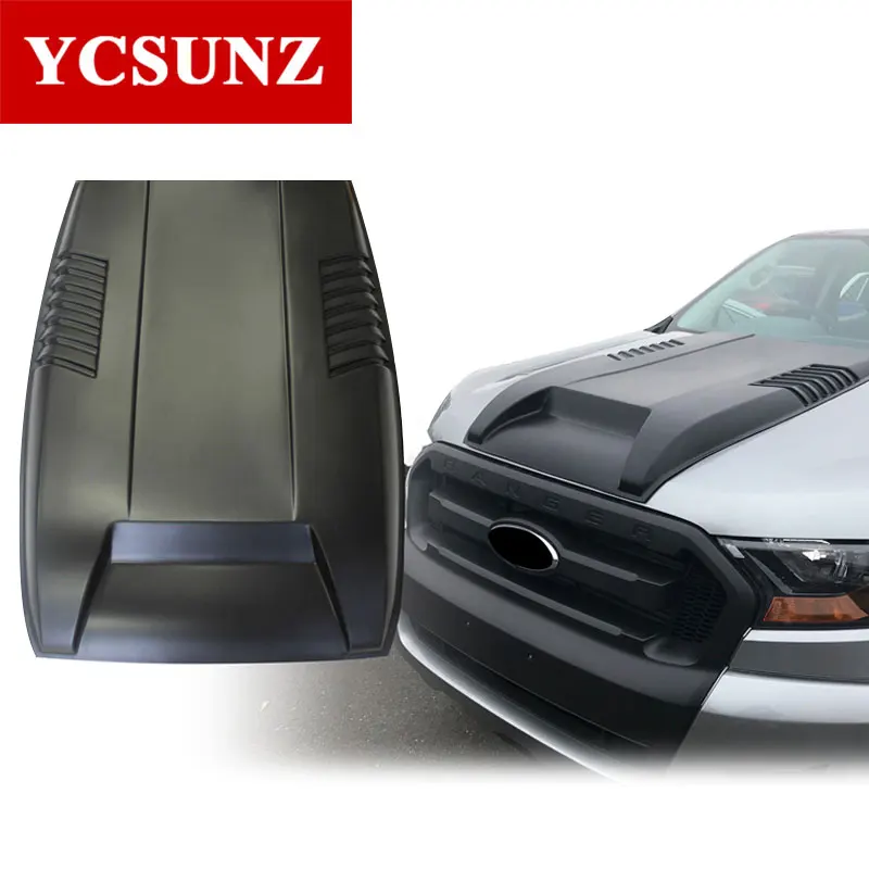 Автомобильные аксессуары из углеродного волокна капота совок для Ford Ranger T7 Wildtrak для Ford Everest - Цвет: black