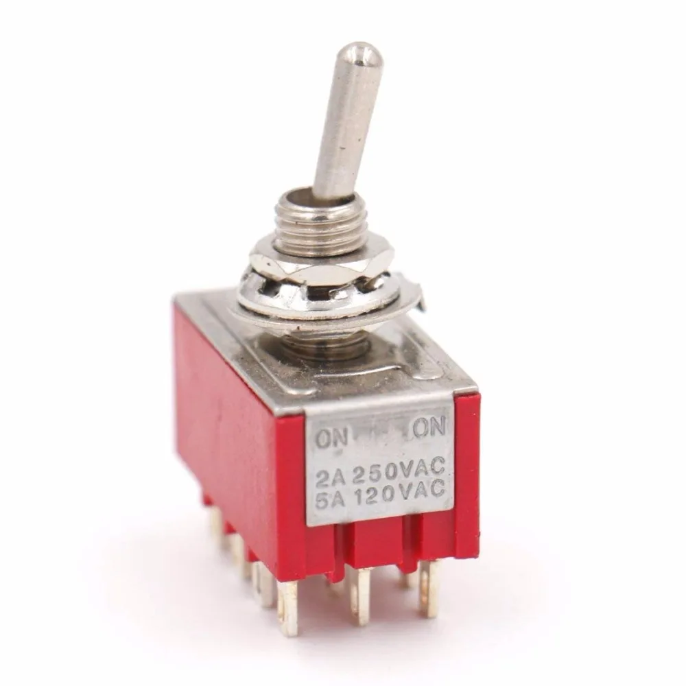 2 предмета AC 250V 2A 120V 5A 12 штепселный 4PDT MTS-402 Вкл/на MTS-403 вкл/выкл-на тумблер |