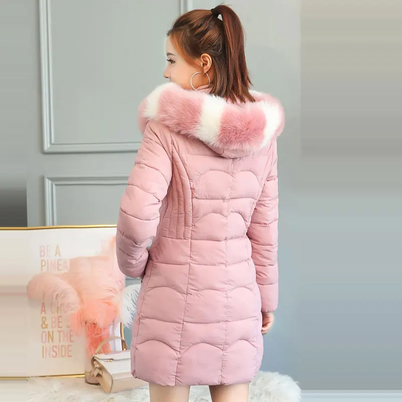 2019 New Fashion Winter Jackets Women With Fur collar Warm Hooded Female Womens Coat Long Parka Outwear Camperas SY5702 | Женская одежда