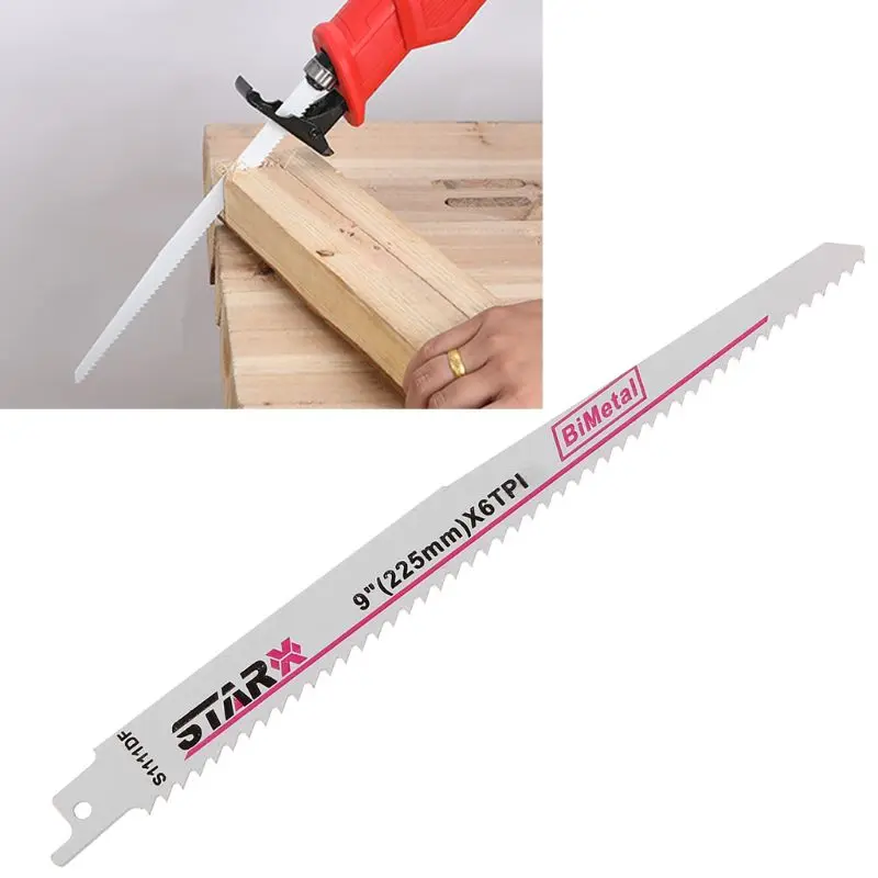 

Bi-Metal/High Carbon Steel S1111DF 225mm 9" Reciprocating Saw Blade Effective For Cutting Wood Woodworking