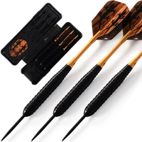 cuesoul 24 grams steel tip brass barrels black coating darts set with aluminum shafts and darts case free shipping
