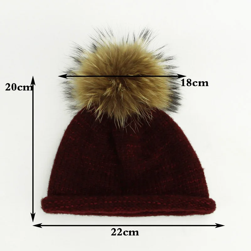 Настоящая гофрированная шапка из меха норки и лисы помпоны зимняя женская для