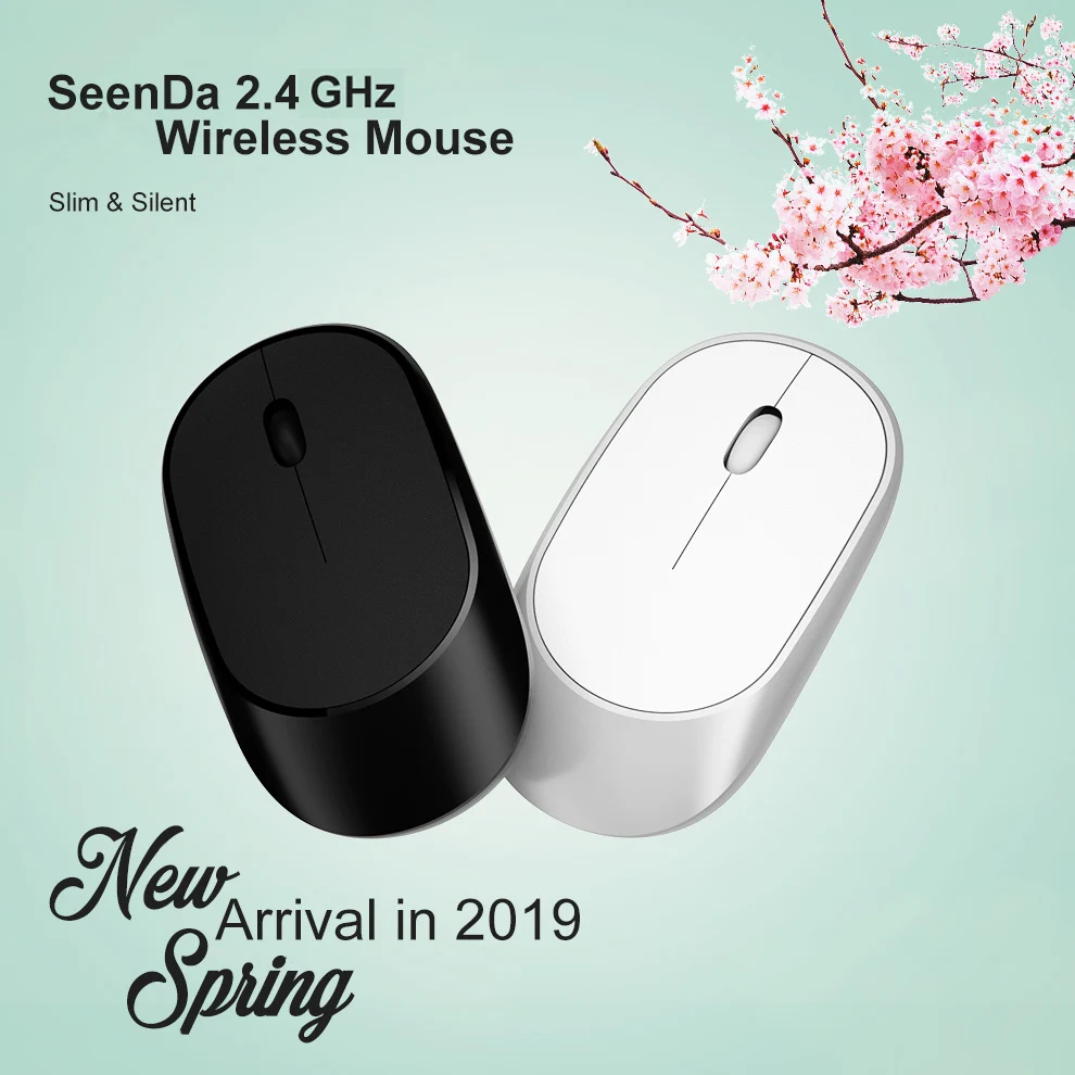 SeenDa 2,4G Бесшумная беспроводная мышь для компьютера, ноутбука, путешествий, мини Бесшумная ультра тонкая мышь для ноутбука, ПК, настольного компьютера, Mause