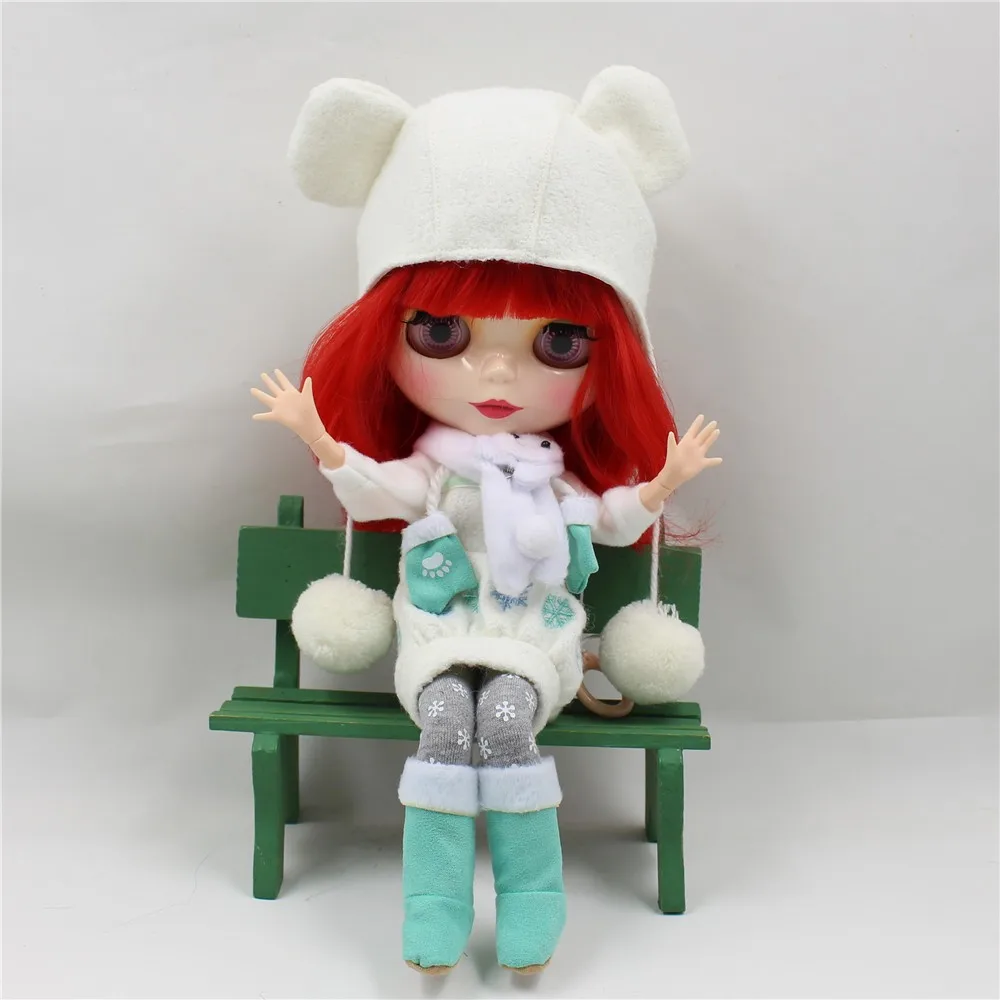 Blyth кукла ледяная Игрушка костюм зимний наряд шляпа чулочная обувь снежное платье
