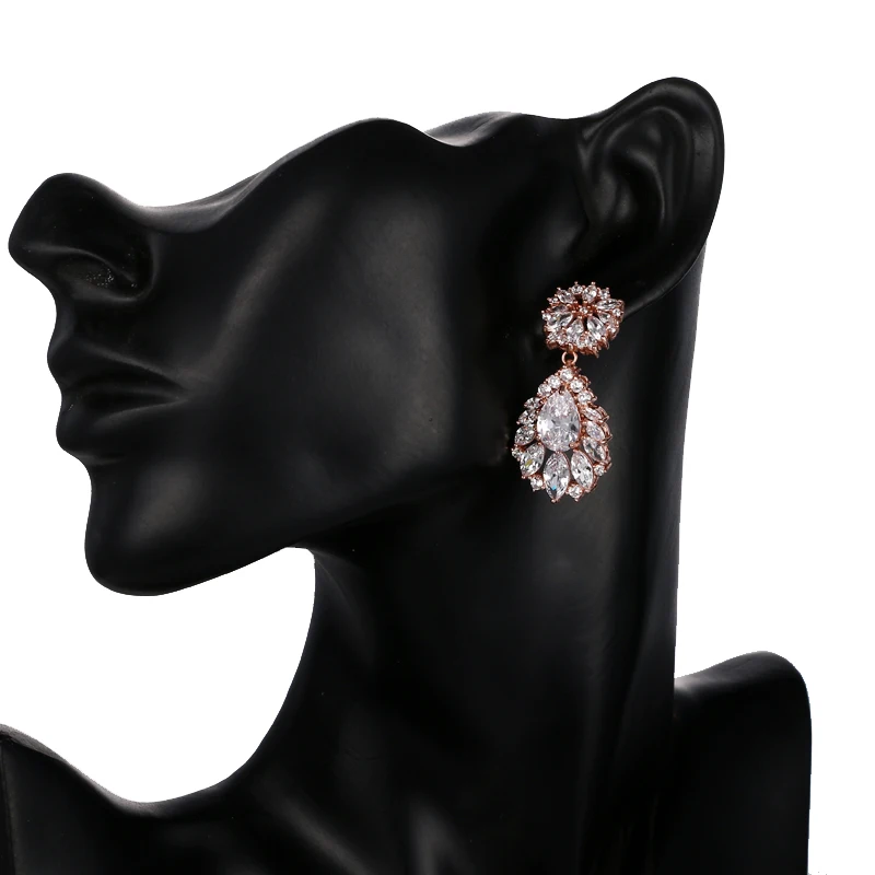 Женские серьги подвески с кристаллами EMMAYA классические ювелирные украшения