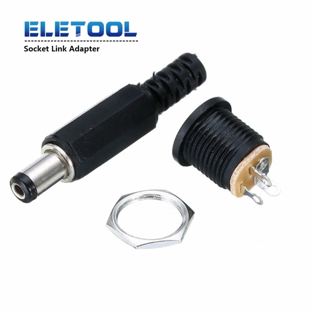 1/2/5PCS 2.1mm x 5.5mm Male Plug + Female Socket Panel Mount Jack DC Connector Adapter 12V/3A PN36 | Обустройство дома