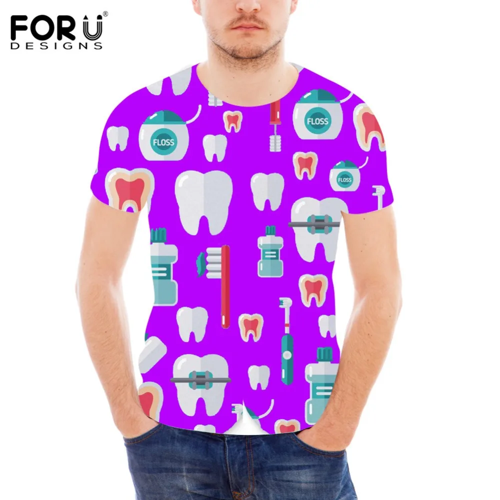Новинка 2018 летние мужские футболки FORUDESIGNS с дантистом модная повседневная
