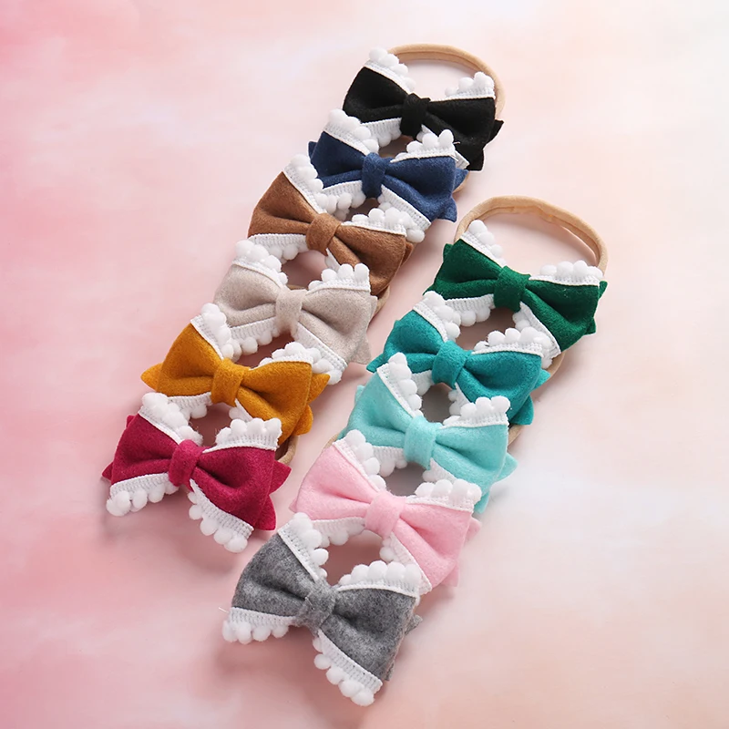 

15pcs Newborn Baby Nylon Headbands Flet Lace Bow Nylon Head Bands For Kids Girls Hair Accessories Soft Head Wrap