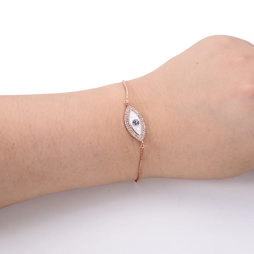 Pipitree Роскошный натуральный корпус браслет evil eye микро ювелирные изделия из циркона Регулируемая цепочка из розового золота цветные браслеты для женщин и мужчин