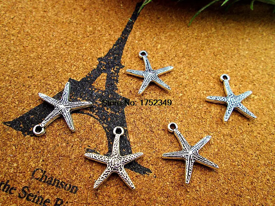 30 шт. 20*18 мм старинное серебро цвет Морская звезда подвески|charm pendant|starfish charmssilver charm