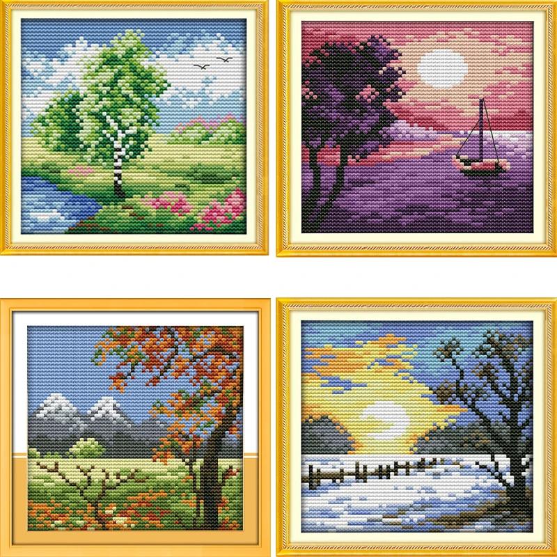 Четыре сезона в сельской местности весна лето Осень Зима китайский dmc считается