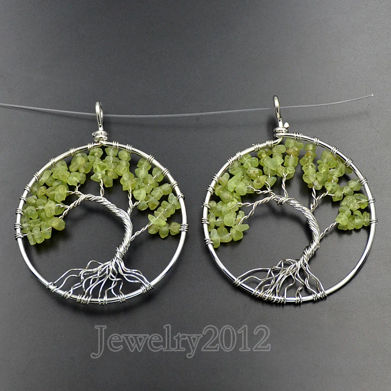 10 шт./лот натуральный оливин драгоценный камень камни Рейки Чакра чипы бусы Древо