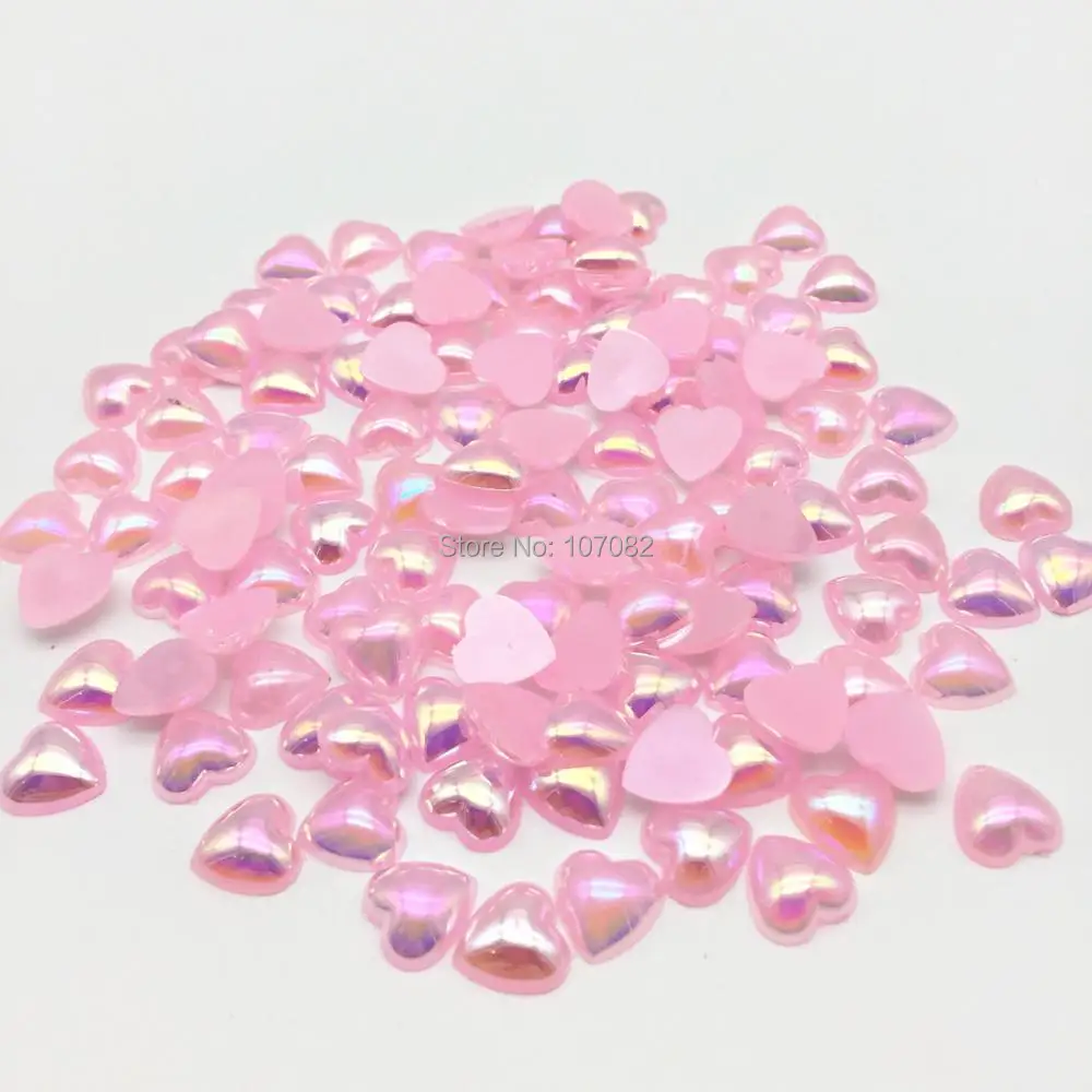 

300 шт 10 мм смола AB розовые сердца кабошоны для изготовления карт украшения для вырезок Свадебный Стол Конфетти Flatback DIY поделки