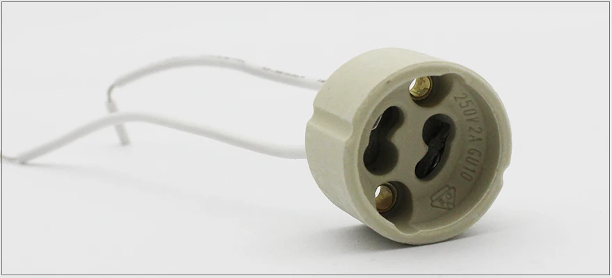Светодиодный IARY 10 шт. GU10 MR16 лампа база керамический держатель лампы гнездо с проводным соединителем Галоген/светодиодный держатель лампы 12 В/110 В/220 В адаптер