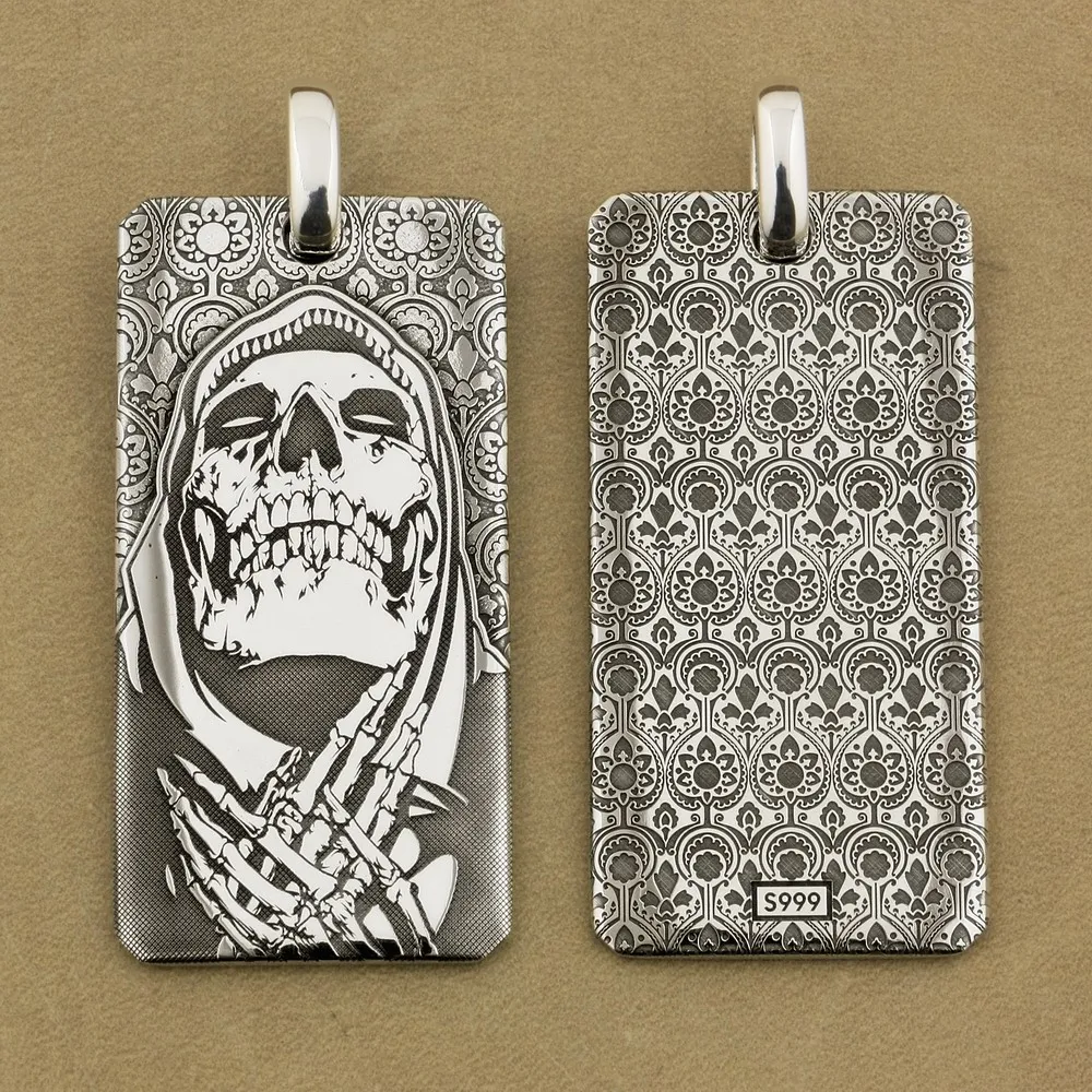 999 Чистое серебро высокая Детализация глубокая лазерная гравировка молитвенный