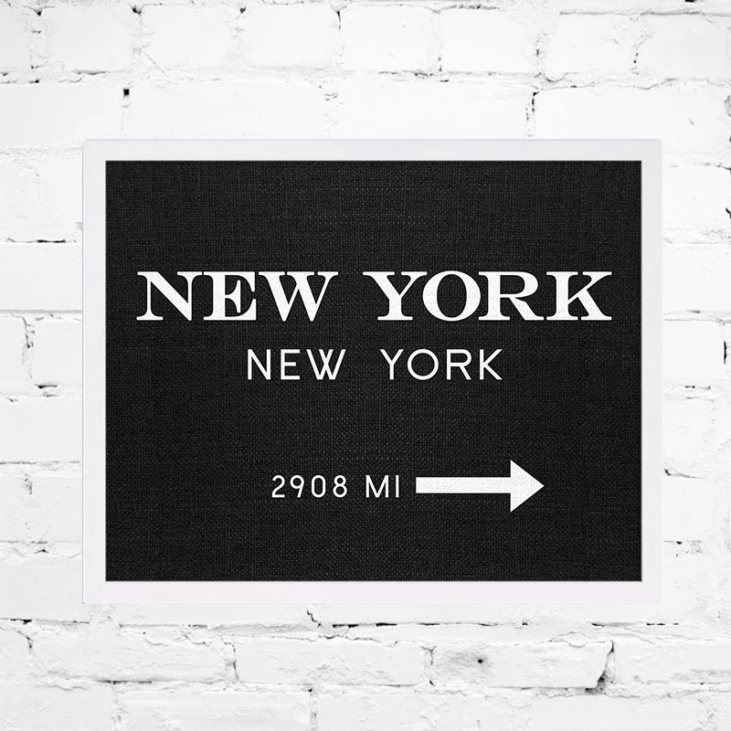 NYC художественный принт черный Нью Йорк современный печатный плакат холст