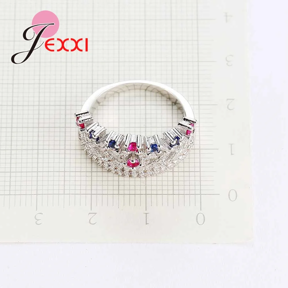 

Women Mixed Cubic Zircon Rings For Wedding Accessory Fashion 925 Sterling Silver Engagement Proposal Finger Ring Jewelry