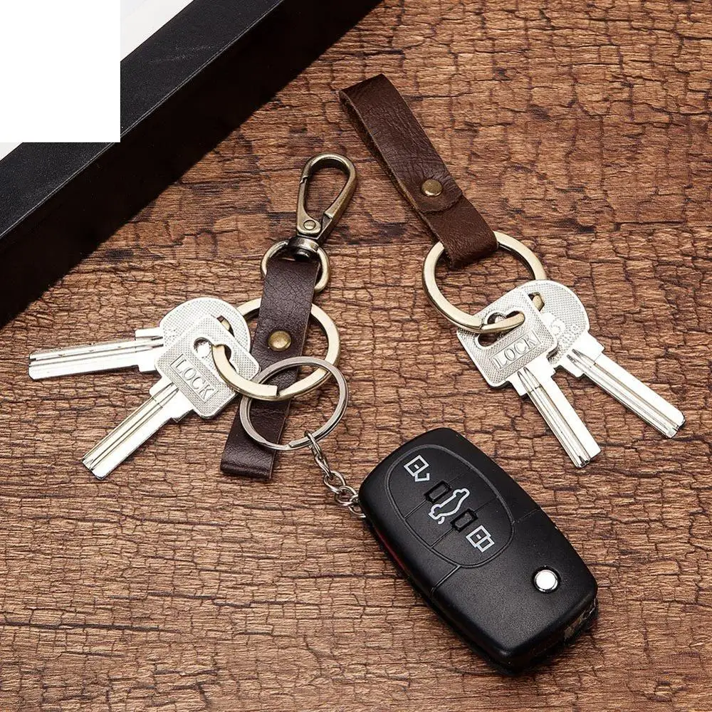 2 шт./лот кожаный брелок для ключей автомобиля мужчин Crazy Horse Mans мужской Органайзер
