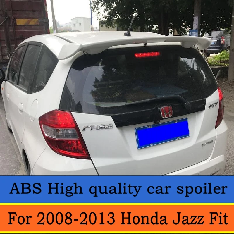 Для Honda Jazz Fit спойлер 2008 2013 Высокое качество абс материал заднее крыло автомобиля