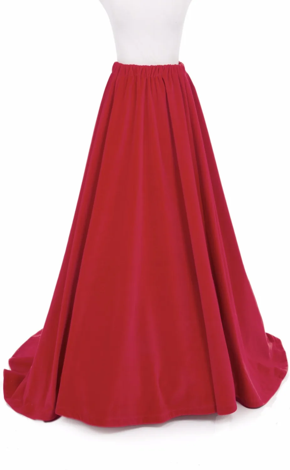 

Velvet Skirt with Train Victorian French Pleated Gathered Bustle Skirts