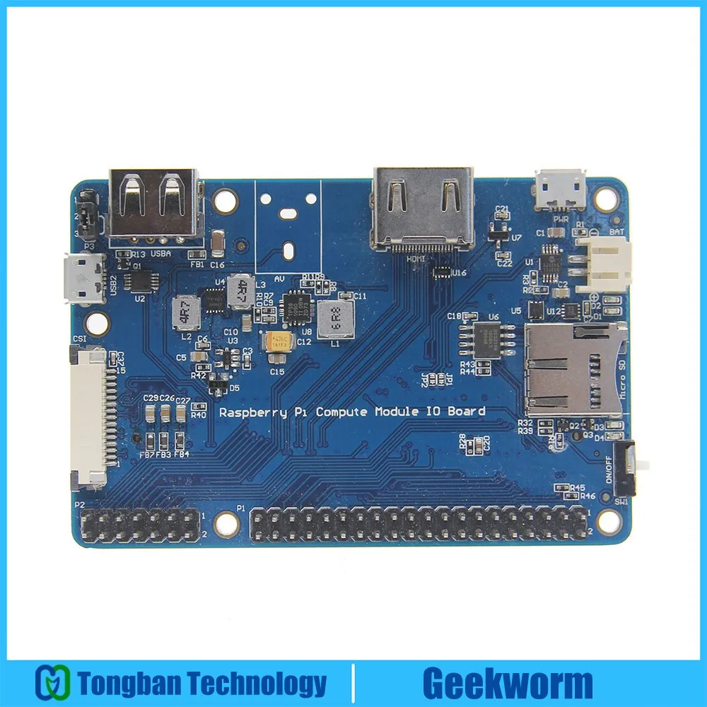 Waveshare Compute Module IO Board Plus, композитная коммутационная плата для разработки с Raspberry Pi CM3/CM3L/CM3+/CM3+ L