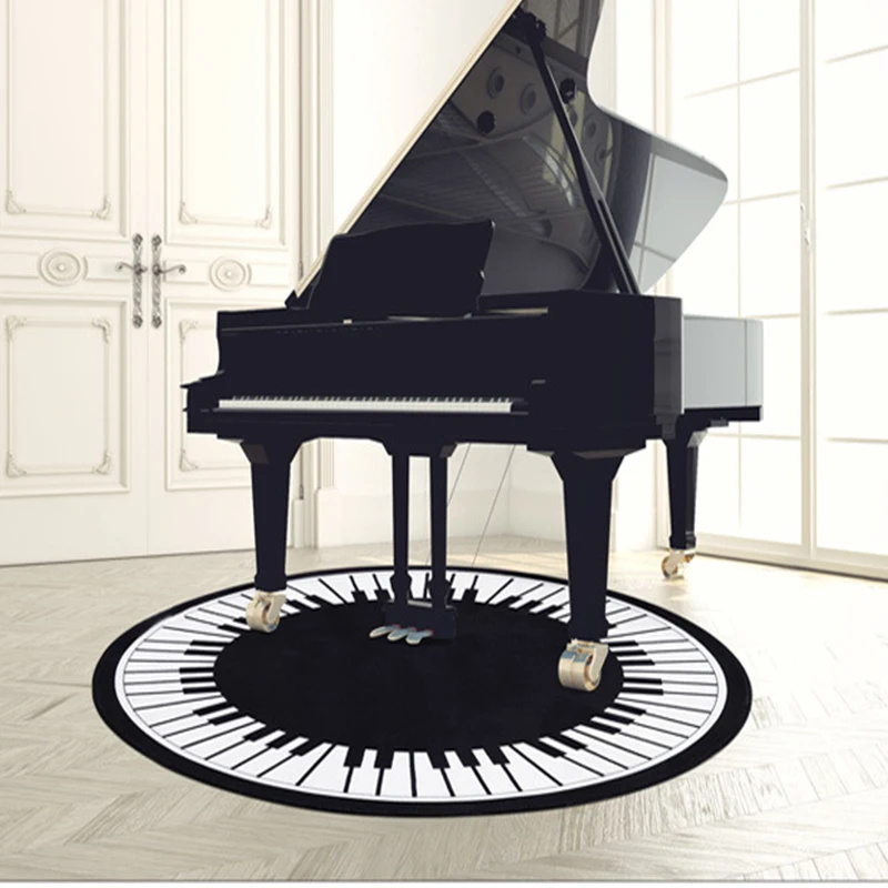 

100x100cm Round Piano Carpets LivingroomParlor Yuga Meditation Rug Absorbent Mats Soft Thick Non-slip Home Decoration Rug