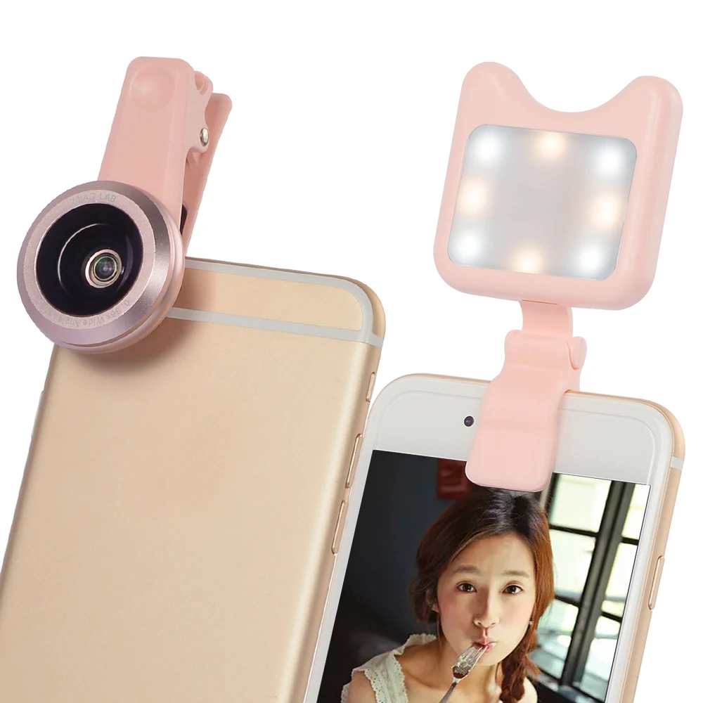 Объектив для телефона APEXEL со светодиодной вспышкой Регулируемая яркость