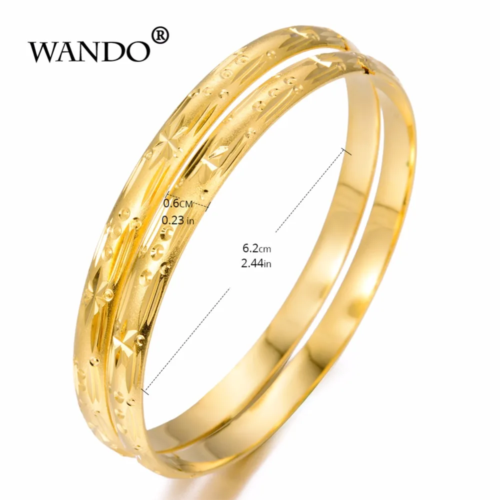 WANDO 2 шт./лот 24 каратный золотистый браслет для женщин Свадебный Эфиопский невесты