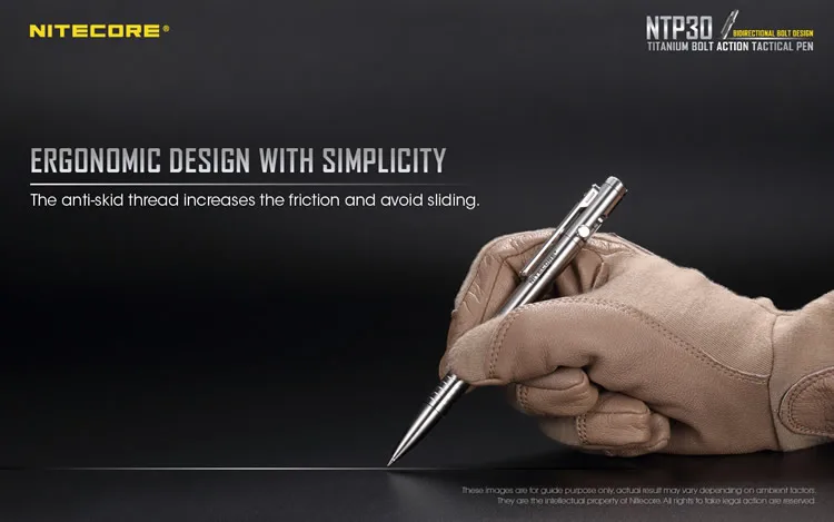 Nitecore NTP30 Болт действие тактическая ручка Самозащита титановый сплав инструменты эргономичная Вольфрамовая сталь заостренный кончик
