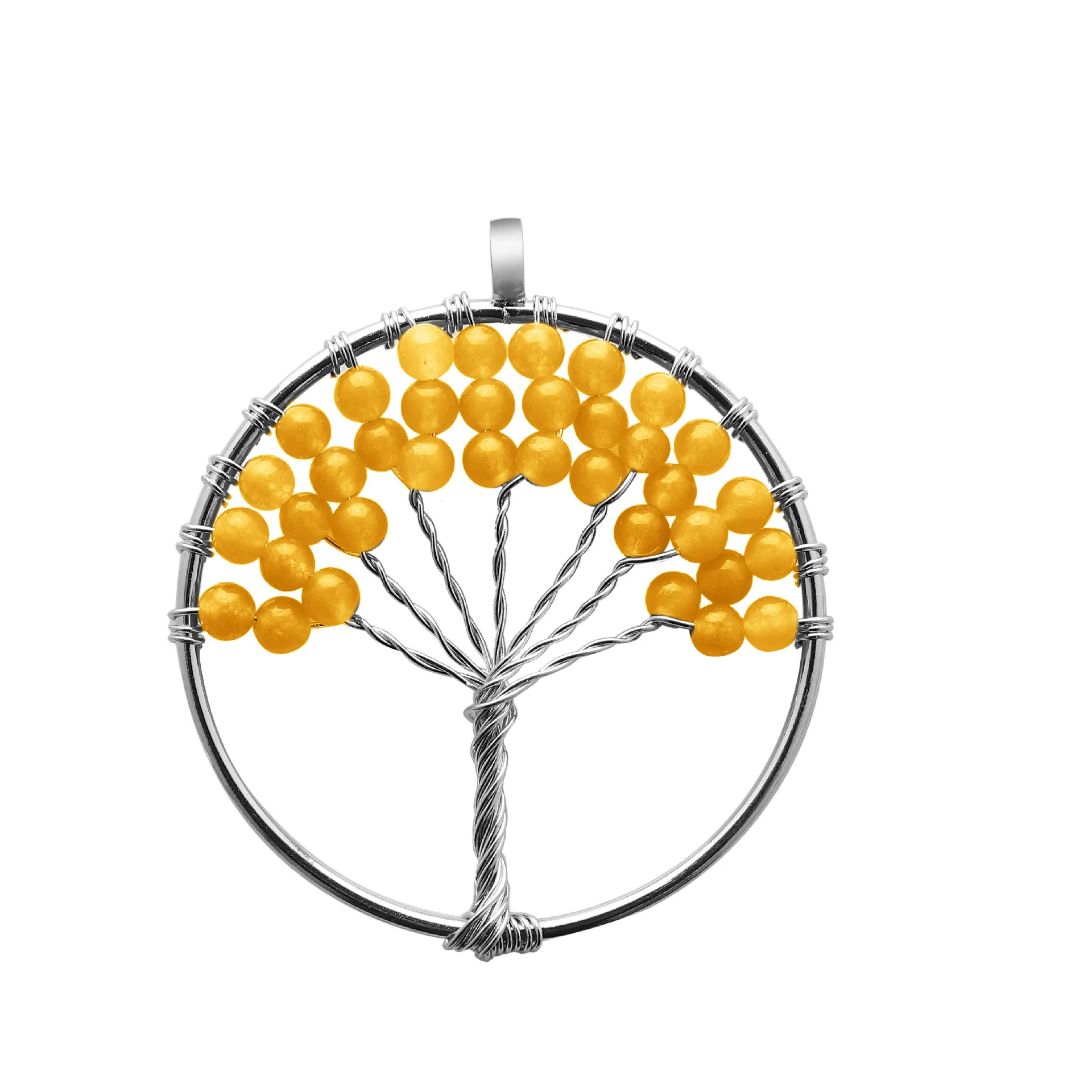 Проволочная обернутая кристаллическая подвеска в виде дерева жизни кулон из