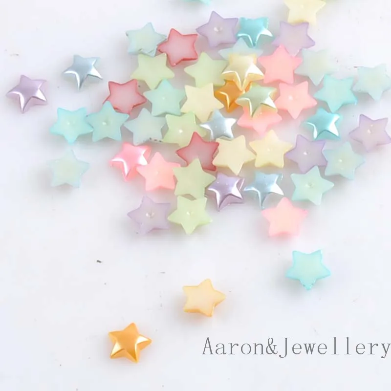 Смешанные цвета в форме звезд имитация полукруглых жемчужных плоских шариков