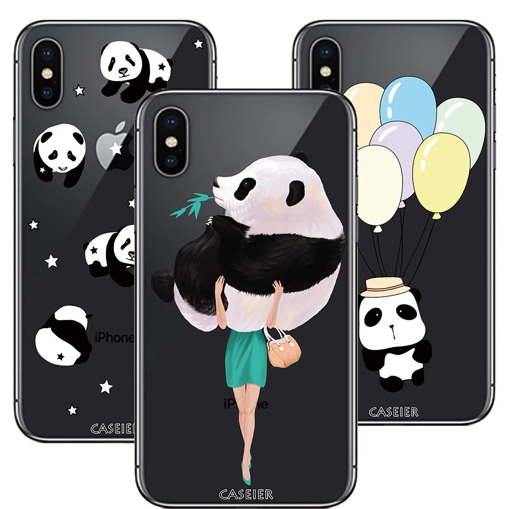 Чехол CASEIER с милой пандой для iPhone 6 6s 7 8 Plus TPU силиконовый чехол X XS Max XR 5 5S SE ультра