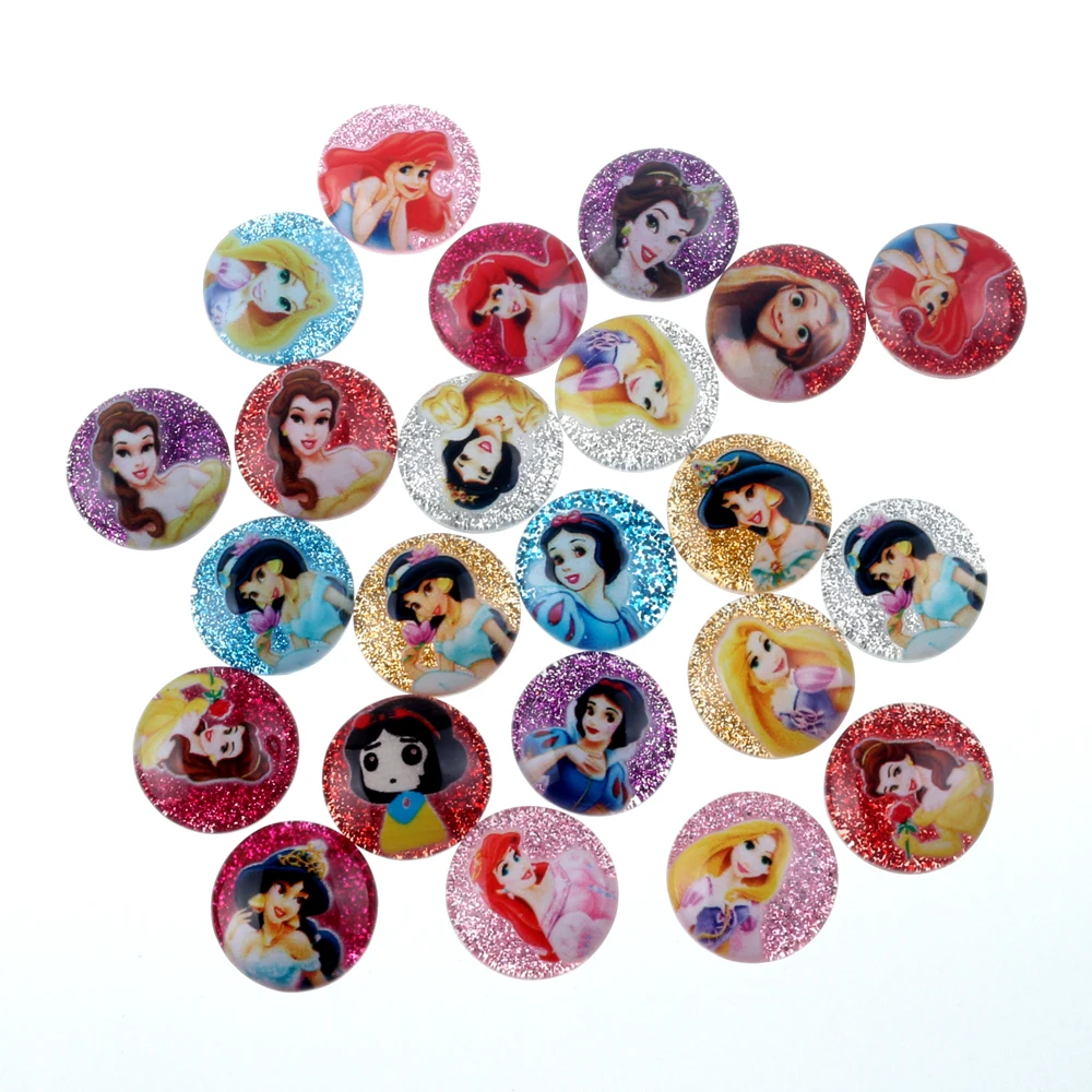 

50pcs Mixed Round Glitter Resin Mary Yan Decoration Crafts Flatback Cabochon Embellishments For Scrapbooking DIY Accessories