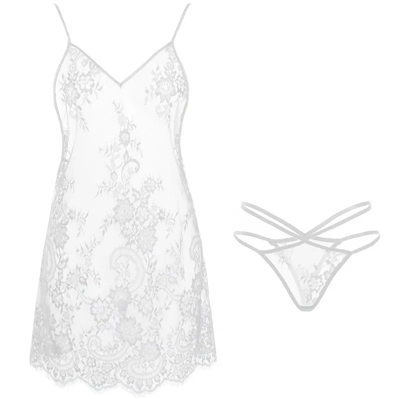 EW Lingerie Sexy Hot Erotic Nightwear Transparent Lace women's Underwear Temptation Sleepwear Dress Costumes Babydoll | Тематическая