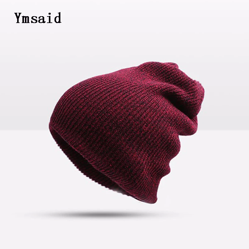 Ymsaid, высокое качество, зимние шапки бини, одноцветная шапка для женщин и мужчин, вязаная шапка, шапка Skullies, шапка Gorros Toucas