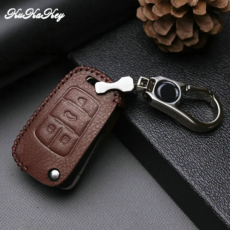 

Leather Car Key Case Cover For Chevrolet Cruze Aveo TRAX Opel Astra Corsa Meriva Zafira Antara J Mokka Insignia Car styling