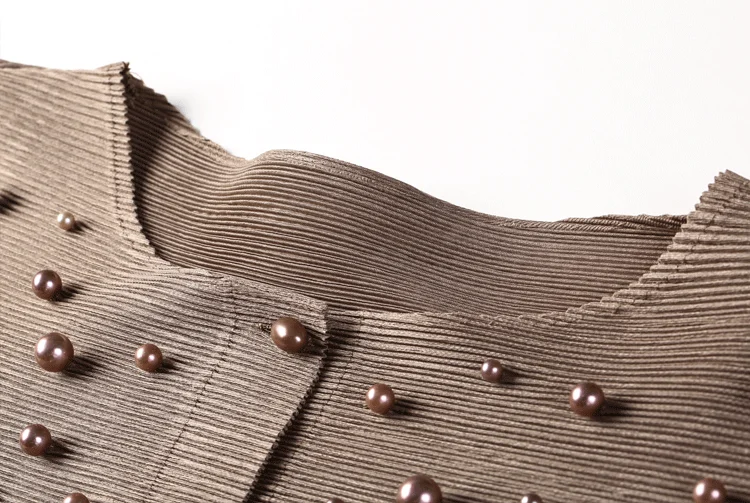 Changpleat, дизайнерское Женское пальто с бусинами, плиссированное,, летнее, свободное, тонкое, одноцветное, с рукавом 3/4, короткая женская куртка размера плюс, верхняя одежда