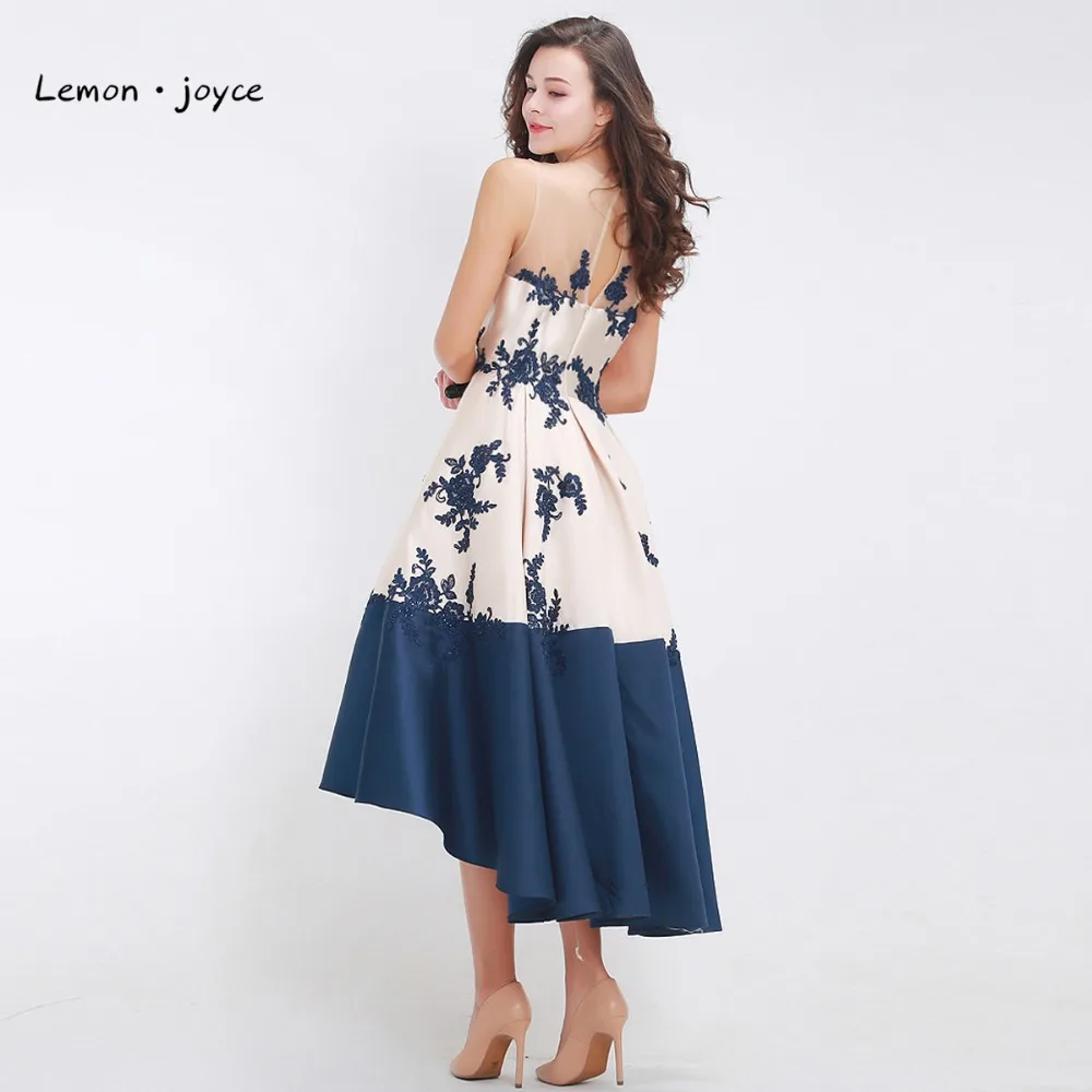 Elegant Prom Dresses 2020 O-neck Sleeveless See-through Contrast Color A-Line High Low Party Gowns Plus Size | Свадьбы и торжества