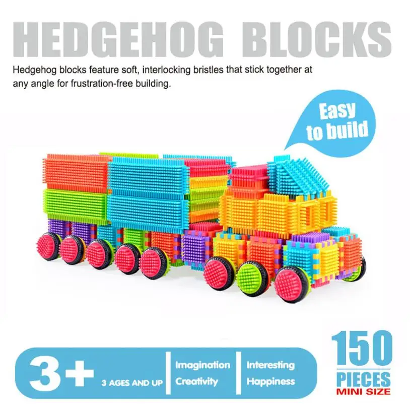 DIY Imagination 150 шт форма щетиной 3D Строительные блоки плитка строительные игровые