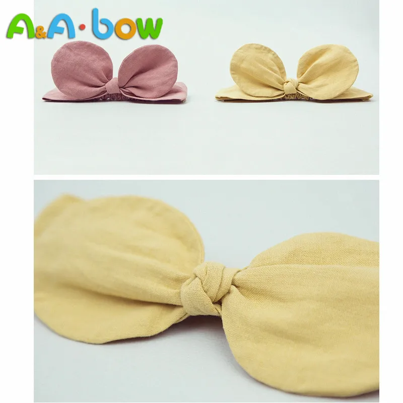 Diadema rosa de 2 colores para ni&ntilde;a, turbante de tela de algod&oacute;n con lazo, diadema con tela el&aacute;stica, accesorios para el cabello, 1 ud.-2